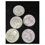 5x Silver Quarters