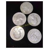 5x Silver Quarters
