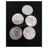 5x Silver Quarters