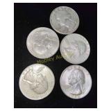5x Silver Quarters