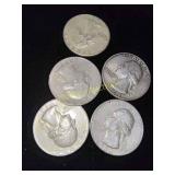 5x Silver Quarters