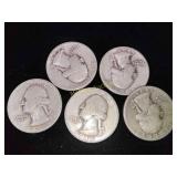 5 Silver Quarters