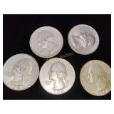 5 Silver Quarters