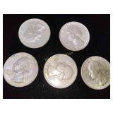 5 Silver Quarters