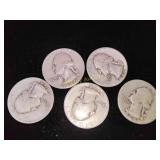 5 Silver Quarters