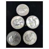 5x Silver Quarters