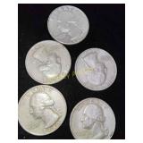 5x Silver Quarters