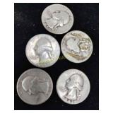 5x Silver Quarters
