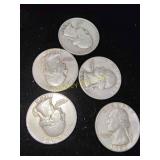 5x Silver Quarters
