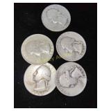 5x Silver Quarters