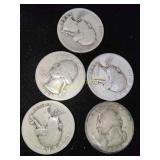 5x Silver Quarters