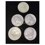 5x Silver Quarters