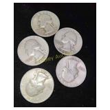 5x Silver Quarters