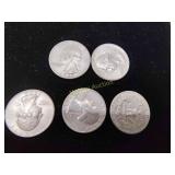 5 Silver Quarters