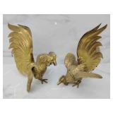 Beautiful brass fighting roosters heavy brass