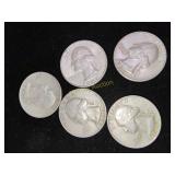 5x Silver Quarters