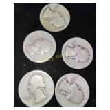 5x Silver Quarters