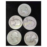 5x Silver Quarters