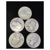 5x Silver Quarters