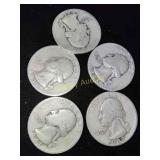 5x Silver Quarters