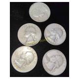 5x Silver Quarters