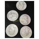 5x Silver Quarters
