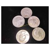 5x Silver Quarters