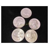 5x Silver Quarters
