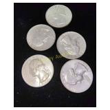 5x Silver Quarters