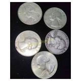 5x Silver Quarters