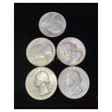 5x Silver Quarters