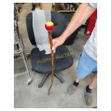 Handmade walking cane with pool ball