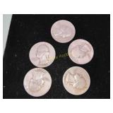 5 Silver Quarters