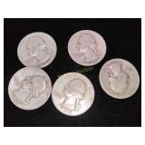 5 Silver Quarters