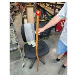 Handmade walking cane with pool ball