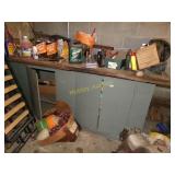 NICE GARAGE CABINET WITH EVERYTHING ON TOP
