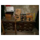 WOODEN CABINET & ALL ITEMS ON TOP