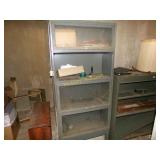 METAL CABINET WITH GLASS DOORS