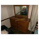 WOODEN DRESSER WITH MIRROR