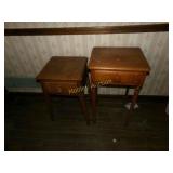 2 WOODEN END TABLES
