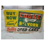 Rare cardstock Pontiac used car store sign