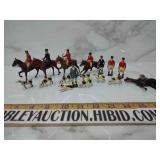 Vintage metal fox hunting guys on horses and dogs