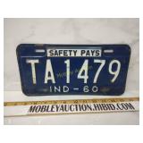 1960s Indiana license plate