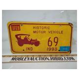 Historical motor vehicle Indiana license plate