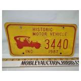 Historical motor vehicle Indiana license plate