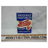 Metal Pepsi-Cola groceries vegetables sign