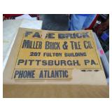 Old cardstock face brick sign