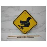 Heavy aluminum squirrel sign
