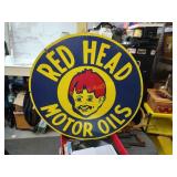 Porcelain single-sided 30" redhead motor oils