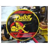 Porcelain single-sided Delco motor oil 30-in sign